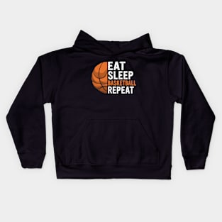 Eat Sleep Basketball Repeat Funny Basketball Players Kids Kids Hoodie